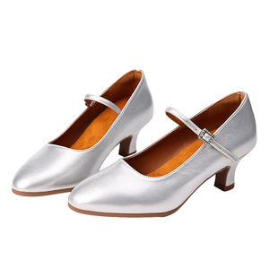 Chaussures de danse de salon à talon bas pour femmes, <span class=keywords><strong>salsa</strong></span>, latin, entraînement, style cubain, PU, vente directe d'usine - Product Image 1
