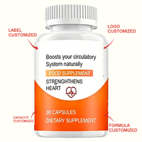 Capsules de soutien cardiovasculaire CoQ10 OEM, 30 capsules pour adultes, fonction cardiovasculaire, énergie, non destiné aux femmes enceintes