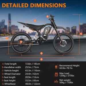 Vélo électrique tout-terrain USA en stock, batterie 60V 32AH, 3000W, grande puissance, frein hydraulique, pour adulte - Product Image 5