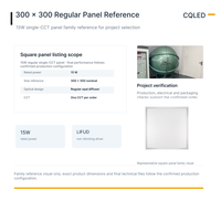 Panneau lumineux LED standard 15W 300x300mm, CCT unique, avec driver LIFUD pour projets commerciaux