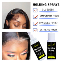 Spray de fixation en gros pour perruques en dentelle, colle invisible à forte tenue, colle imperméable pour accessoires capillaires, étiquette personnalisée