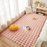 Tapis de sol moderne grande taille en fausse fourrure de lapin, fabrication mécanique, à poils longs, adapté aux animaux domestiques, antidérapant, vente en gros