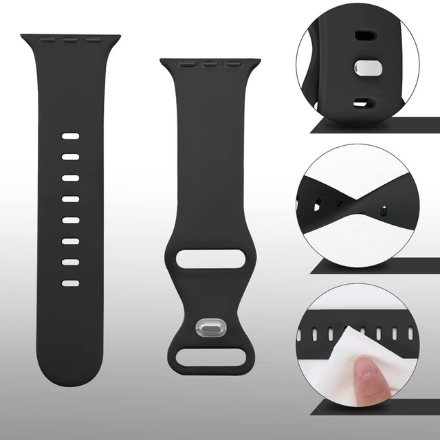 Soft Sport Watch Band Custom for Smart Apple Watch Series 6/7/8 Unique Luxury Silicone Replacement Wristband Rubber WatchStrap