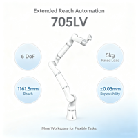 Robot Kolaboratif 7-Axis Long Arm Cobot TCB705LV Beban Terukur 5kg Motor PLC 450W 48V Otomatisasi Inspeksi Pengemasan Guangdong