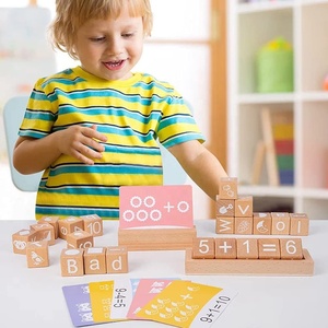 Bloques de construcción de cubo de madera para niños, juguete educativo Montessori con números, para sumar y restar - Product Image 2