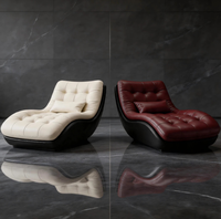 Fauteuil à bascule ergonomique avec coussin moelleux, structure en bois/métal, chaise à bascule de détente pour salon, chambre, balcon
