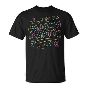 Pajama Party T-Shirt Neon Design <b>Sleepover</b> Wear - Product Image 1