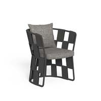 AJUNION Fauteuil d'extérieur de luxe en tissu Chaise de jardin en aluminium Coussin de rembourrage en mousse à séchage rapide Chaise de jardin de loisirs