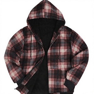 Veste à capuche unisexe en fausse fourrure et flanelle, manteau chaud d'automne, fermeture éclair unie, doublure polaire Sherpa, 100% coton, streetwear décontracté - Product Image 2
