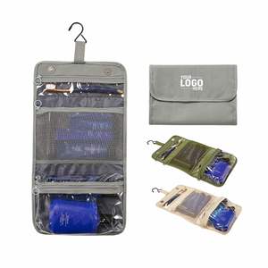 Wholesale Custom Logo Small Travel Toiletries <b>Organizer</b> Bag Oxford Material Fashion <b>Cosmetic</b> Makeup Bag - Product Image 2