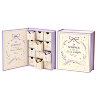 Boîte cadeau calendrier de l'avent personnalisée de 12 jours, boîte en papier rigide de luxe avec tiroirs coulissants pour chocolats, bonbons, emballage cadeau compte à rebours