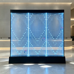 Modern Acrylic Water Bubble Wall Panel LED Lighted Room Divider Translucent Abstract Design Fixed Frame Structure - Product Image 1