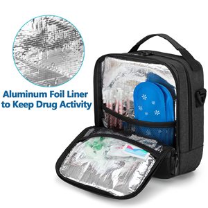 Insulated Cooler Bag for Medicine and Emergency Use Diabetic Bag with Supplies Storage Pockets - Product Image 3