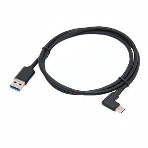 <b>Usb</b> 3.2 To Type C Right Angle <b>Cable</b> 0.5m Black For Mobile Phone Data Transfer And Charging With Braid Shielding - Product Image 1