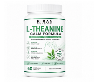 Cápsulas Vegetarianas con Extracto Herbal de L-Teanina a Base de Plantas, Fórmula Calmante para Apoyo Diario de Calma y Bienestar Estilo de Vida - Product Image 1