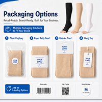 Chaussettes de compression graduée médicale 20-30 mmHg, hauteur genou, à bout ouvert, pour le voyage et usage quotidien, OEM ODM