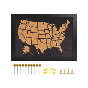 Tableaux d'affichage en liège à fixer au mur, vente en gros, pour les murs, avec des épingles, carte de suivi de voyage pour le bureau - Product Image 1