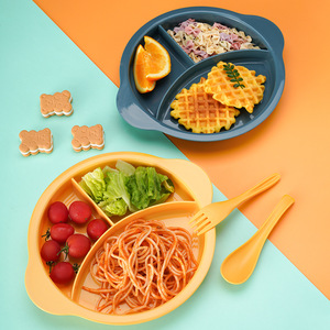 4PCS Modern Children's Plats Plats Set Four Quantitative Breakfast Grid Plate for Baby's Complementary Food Eating Weight Loss - Product Image 1