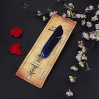 Plume à écrire vintage en cuivre avec plume d'oie, idéale pour la calligraphie, comme cadeau d'anniversaire