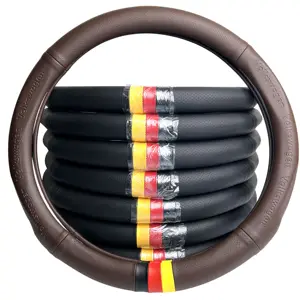 Universal Hand-free Carbon Fiber Steering Wheel Cover With Grain Design Interior Accessories For Car Modify