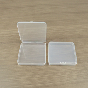 Square Plastic <b>Storage</b> <b>Box</b> 10.6x10.6x1.9cm Transparent Covered For Business Cards <b>Small</b> Parts Organizing - Product Image 2