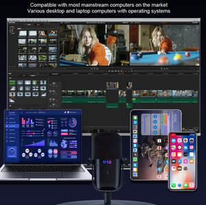 Micrófono de Condensador USB GAM-M12, Nuevo, Adecuado para Grabar Voz <span class=keywords><strong>en</strong></span> Computadoras y Juegos Móviles, Micrófono RGB de Escritorio Fácil de Usar - Product Image 2