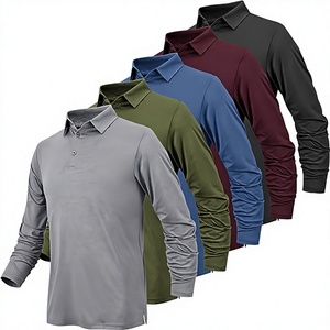 New Outdoor Autumn/Winter Flipped Collar Button European Men's Long-Sleeved Knitted Plain Dyed Solid Anti-shrink Quick Dry - Product Image 2