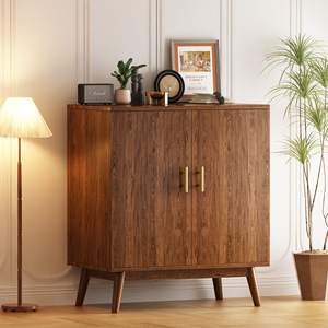 Nouvel arrivage Armoire à liqueurs avec rangement Armoire à vin avec casier à vin et porte-verres Buffet de rangement 2 portes - Product Image 2