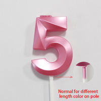 Bougies d'anniversaire écologiques modernes, chiffres roses pour gâteau, décoration de gâteau Joyeux Anniversaire pour enfants garçons, décorations d'anniversaire