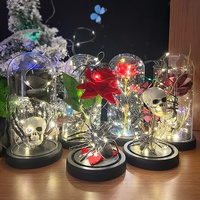 Kustomisasi Grosir Halloween PU Cover Tengkorak Mawar Lampu Hias Bunga Berdarah Bunga Sutra Kupu-kupu Horor