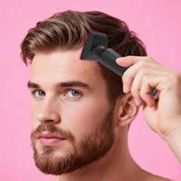 Masseur de tête à lumière rouge, vibrations EMS, microcourant, tampon dermique pour la barbe et le cuir chevelu, favorisant la croissance des cheveux