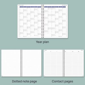 2024 2025 Agenda Custom A5 Hardcover Leather Thread Sewing Weekly Planner Gift - Product Image 4