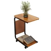 Petite table d'appoint mobile en métal, simple, avec rangement, chariot, pour chambre à coucher, salon, table basse à café ou à thé