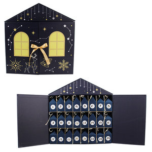 Calendario dell'Avvento a forma di <span class=keywords><strong>casa</strong></span> di Natale, scatole rigide vuote per dolcetti, bomboniere per feste di Natale, conto alla rovescia, confezione <span class=keywords><strong>regalo</strong></span> fai da te per le festività - Product Image 2