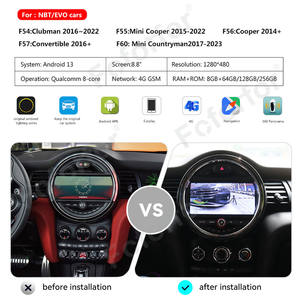 8.8 "Android 13 pour BMW nouveau <span class=keywords><strong>MINI</strong></span> <span class=keywords><strong>autoradio</strong></span> pour NBT/EVO Auto vidéo GPS Navigation lecteur multimédia unité principale - Product Image 2
