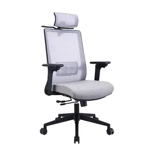 Accoudoir de chaise de bureau en tissu maillé blanc, ergonomique et confortable