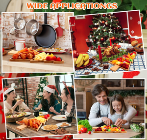 Offre Spéciale 4 pièces plateau de service en bambou de noël assiettes en bambou plateau de charcuterie en bois arbre de noël plat de service pour les cadeaux de noël - Product Image 6