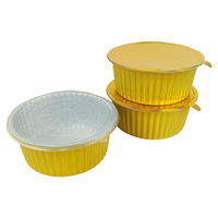 Barquette alimentaire ronde en aluminium doré, 3500 ml, épaisse, résistante aux hautes températures, jetable, pour rôtissage BBQ