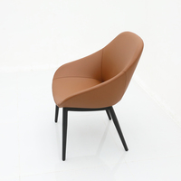 Fauteuil de loisirs en cuir véritable avec base en acier inoxydable, fauteuil d'appoint, ensemble canapé individuel – Fabrication usine