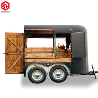 Remorque de nourriture de cheval, chariot de café, camion de restauration rapide à vendre, chariot de Hot-Dog de cuisine Mobile, remorque de boîte de cheval Vintage