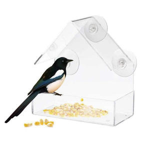 Jaula triangular transparente para pájaros, <span class=keywords><strong>casa</strong></span> para pájaros, alimentador de pájaros de plexiglás acrílico, estante de exhibición, estante de almacenamiento - Product Image 3