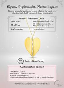 Collier pendentif feuille et diamant en or jaune 18 carats, certifié NGTC, 4,49 g, unisexe, Saint-Valentin - Product Image 6