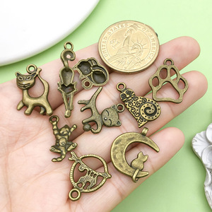 Breloques Chat en Bronze Antique, Alliage de Zinc, Forme Animale, Accessoires de Bijoux DIY pour Projets Créatifs, Cadeau Unisexe, Pendentifs Breloques - Product Image 2