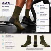Chaussettes de course amortissantes Studio Trail pour programmes de vente au détail sportifs avec planification de collection multi-SKUs