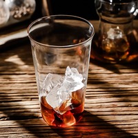 Gobelet en verre à large ouverture, style nordique, transparent, pour café glacé, thé au lait, boissons froides, logo personnalisé, vente en gros