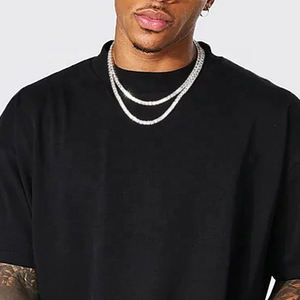 160 Gsm Heavyweight Drop Shoulder Gym camiseta para hombres Casual Baggy Plain Blank camiseta OEM personalizada impresa camiseta de gran tamaño - Product Image 5