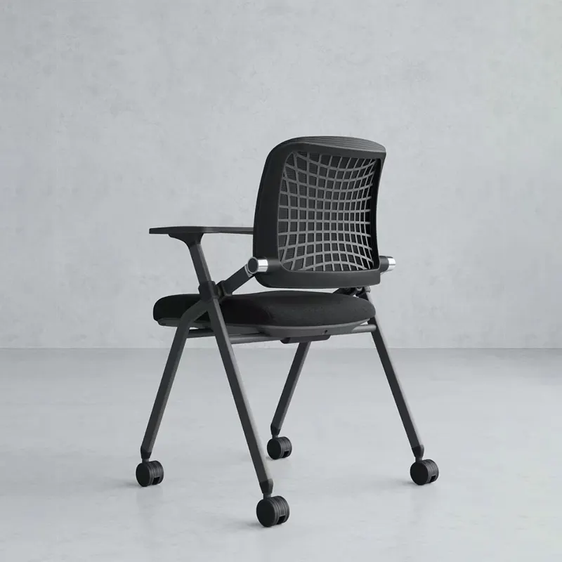 Student Office Chair Mesh Fabric Conference Training Meeting Chair with Writing Pad with tablet