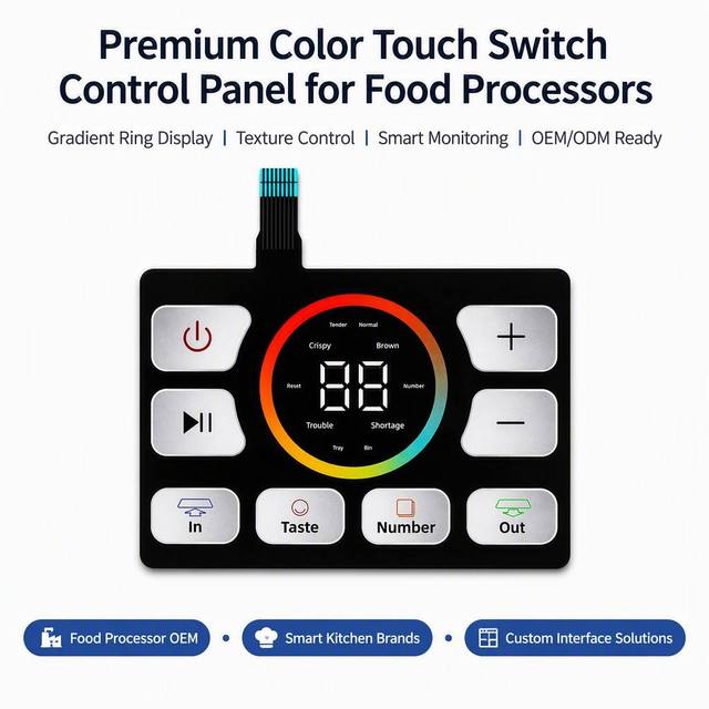 OEM PET/PC Material Waterproof Scratch-Resistant Home Appliance Toaster Keyboard Color Touch Membrane Switch