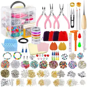 Produção de joias artesanais, encantos de miçangas, fio para jóias, acessórios para diy, kit de suprimentos para pulseira, colar, brincos, 2880 peças