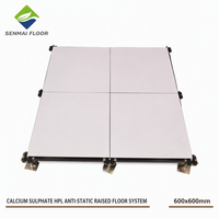 Plancher surélevé HPL antistatique en sulfate de calcium résistant à l'usure 600x600mm, panneau de plancher d'accès ESD moderne en tôle galvanisée pour données